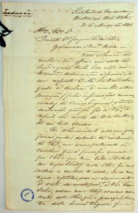 Tradução para português da carta de H. W. Macaulay, Comissário Britânico e membro da Junta da Sup...
