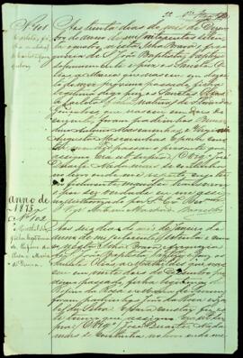 Livro de registo de batismos da freguesia de São João Baptista - ilha Brava