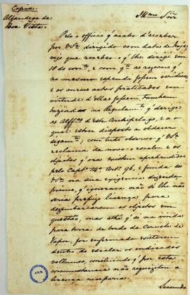Cópia da carta do Diretor Interino da Alfândega da Boa Vista ao Juiz-Comissário de Sua Majestade ...
