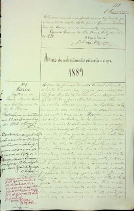 Livro de registo de batismos da freguesia de São João Baptista - Brava (1889)