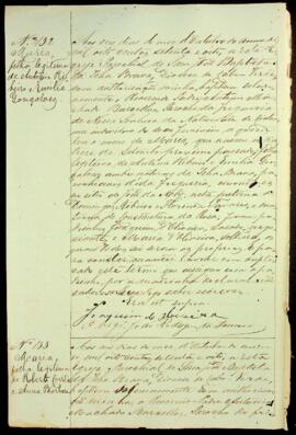 Livro de registo de batismos da freguesia de São João Baptista - ilha Brava